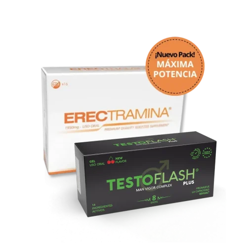 ERECTRAMINA y TESTOFLASH PLUS Pack máximo rendimiento